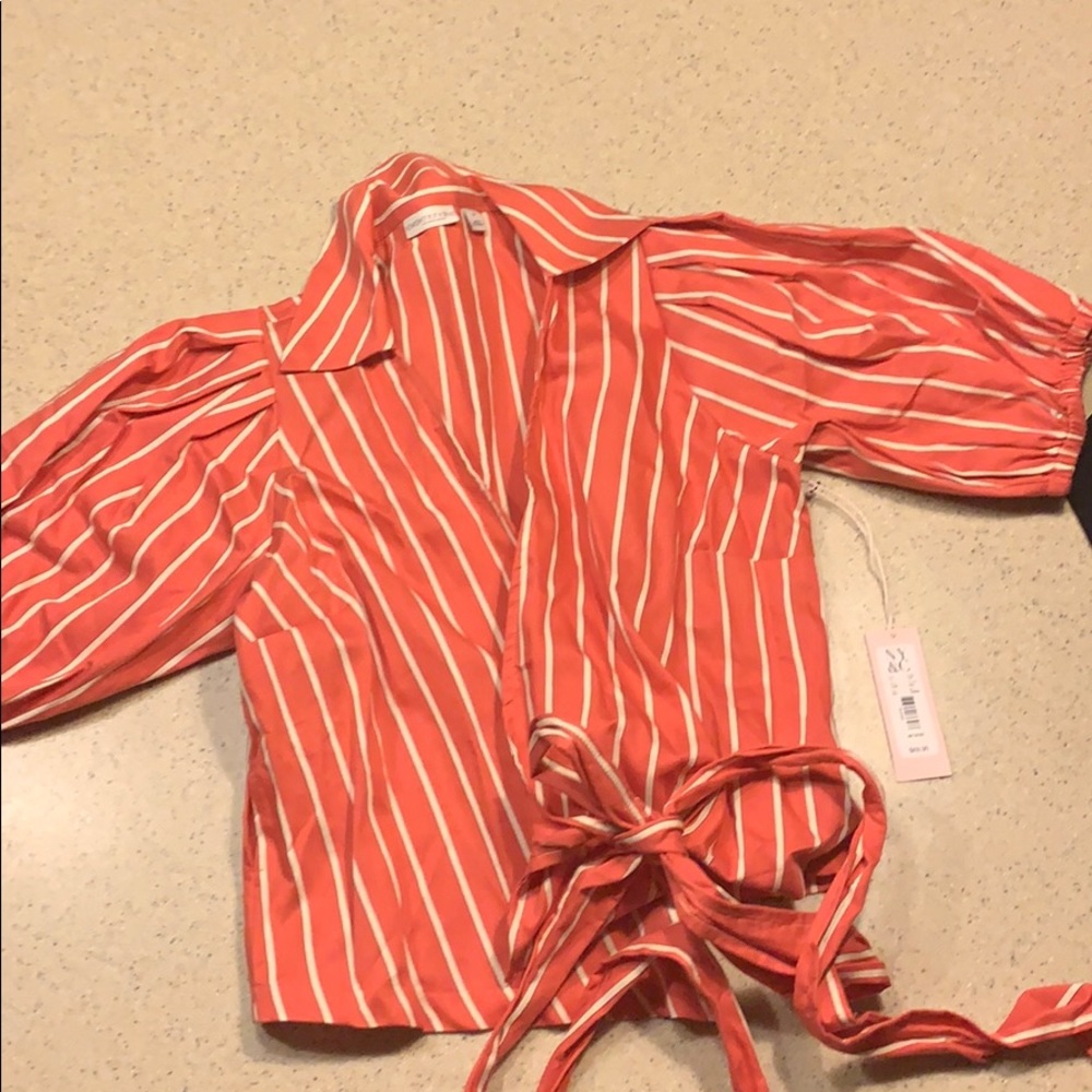 Coral NewYork&Company Eva Mendez top with belt/bow